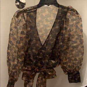 Zara Organza Wrap Blouse